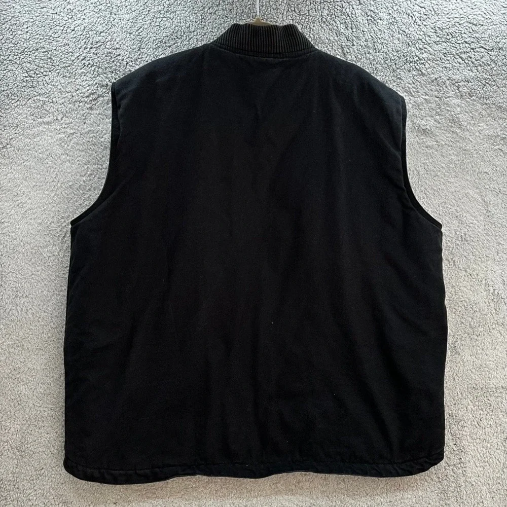Venado Men's 2XL Concealed Carry Black Canvas Quilted Vest Full Zip Utility